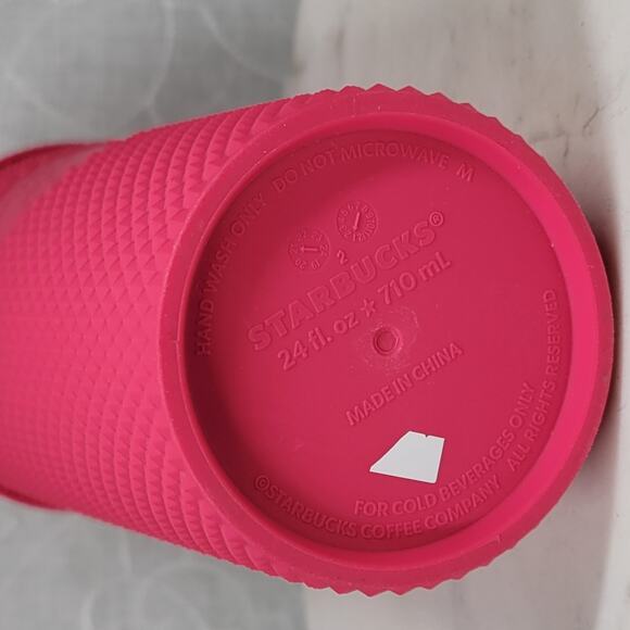 Starbucks Mexico Matte Berry Tumbler Venti 24oz Pink Studded with Straw Bow - Picture 14 of 16